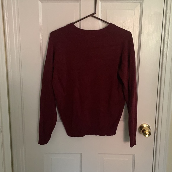Small Maroon For the Republic V neck Sweater - Picture 3 of 5